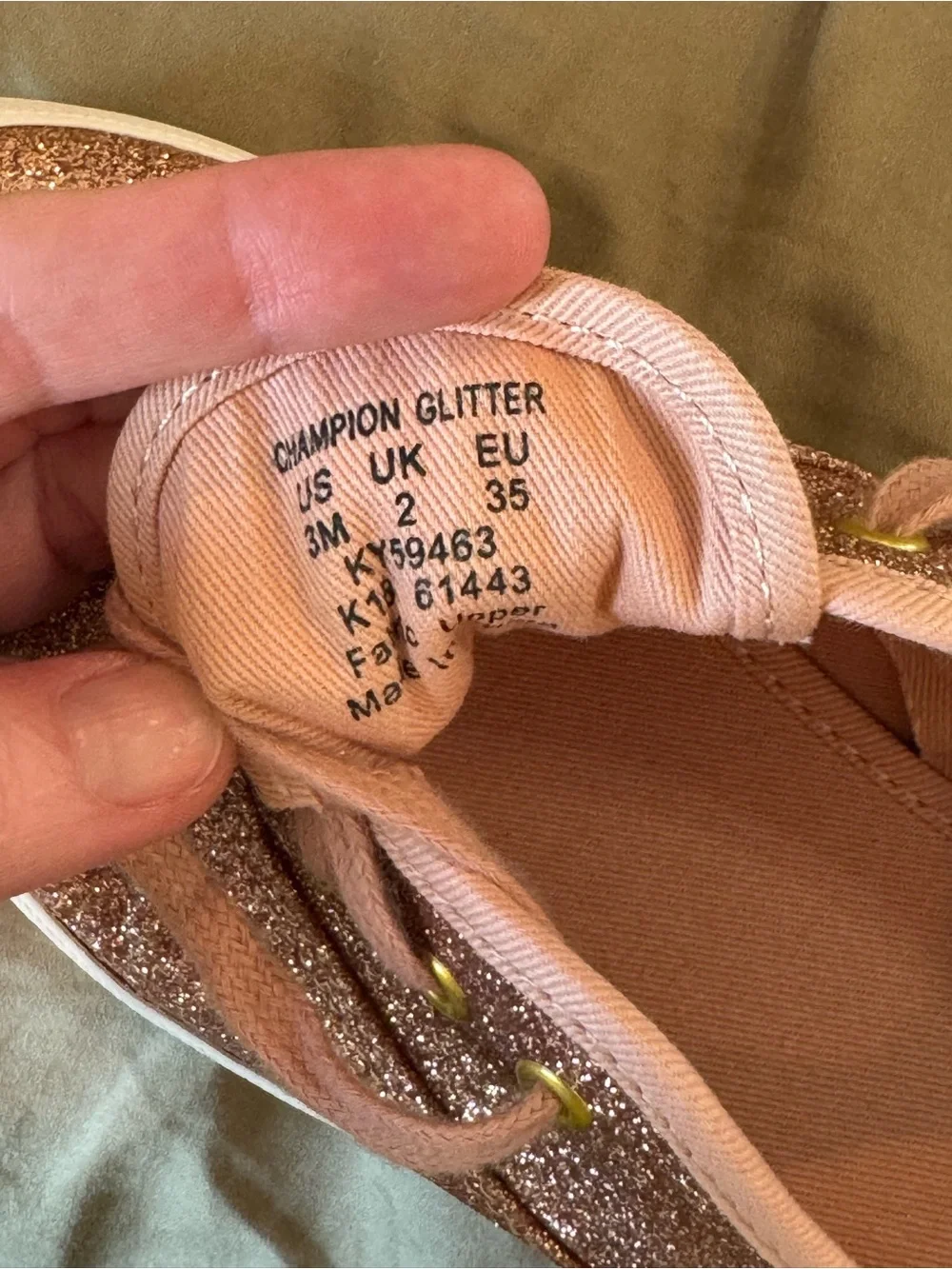 Kids x Kate Spade Pink Glitter Casual Sneakers Champion Glitter